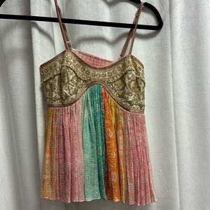 Multi colored metallic cami/tank adjustable straps (matching shorts in listings)